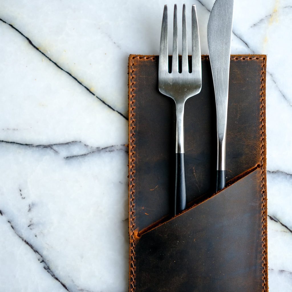 Leather Cutlery Holder