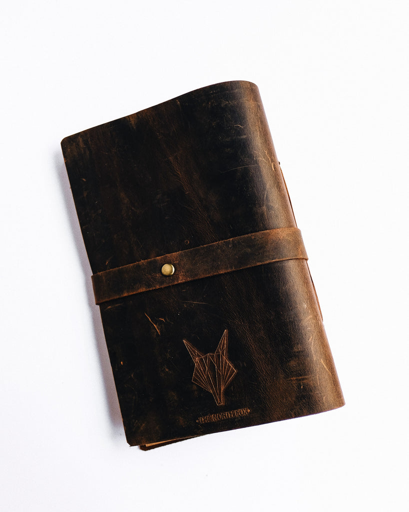 A5 Leather Notebook with Craft Paper