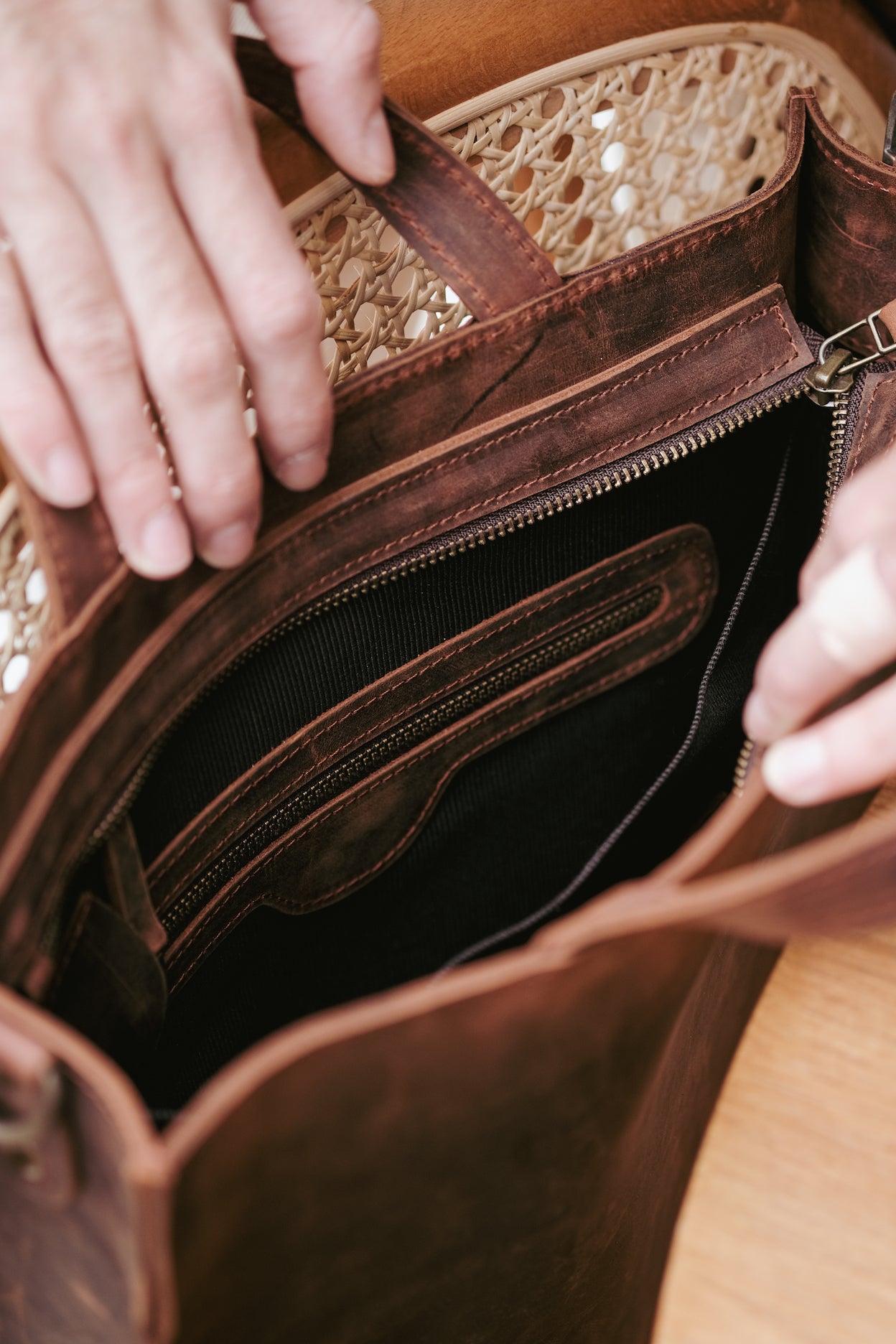 Fermuarlı Tote Bag Large | The North Fox